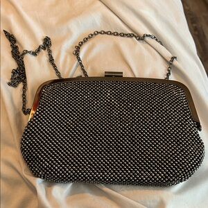NWT INC Elegant Black Beaded‎ Clutch